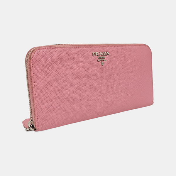 Zippy Wallet Saffiano Calfskin Pink