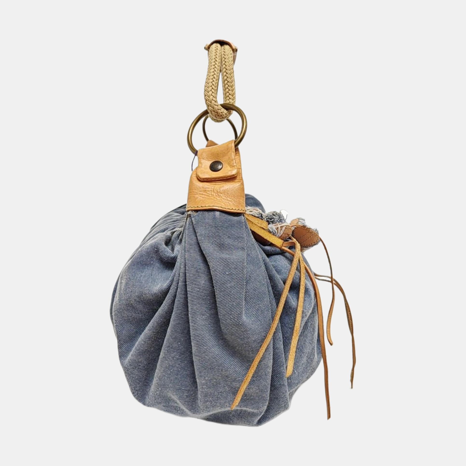 Denim Top Handle Bag Blue