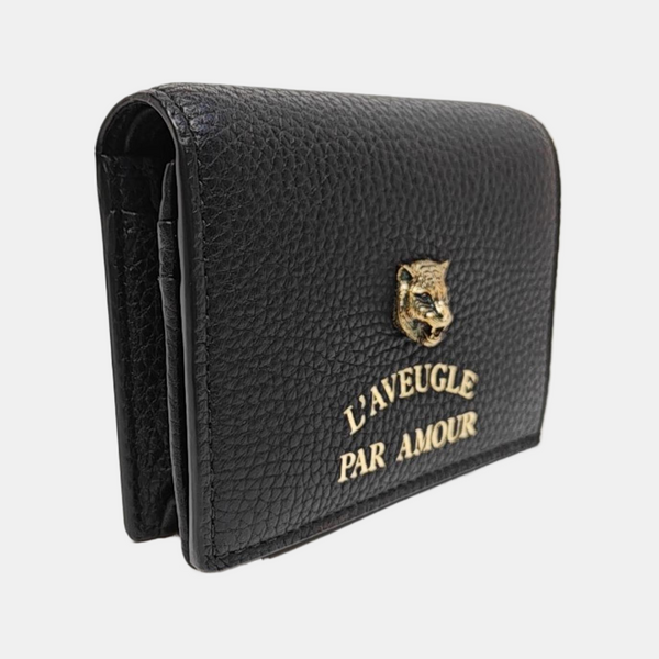 Animalier Large Calfskin Black Card Holder