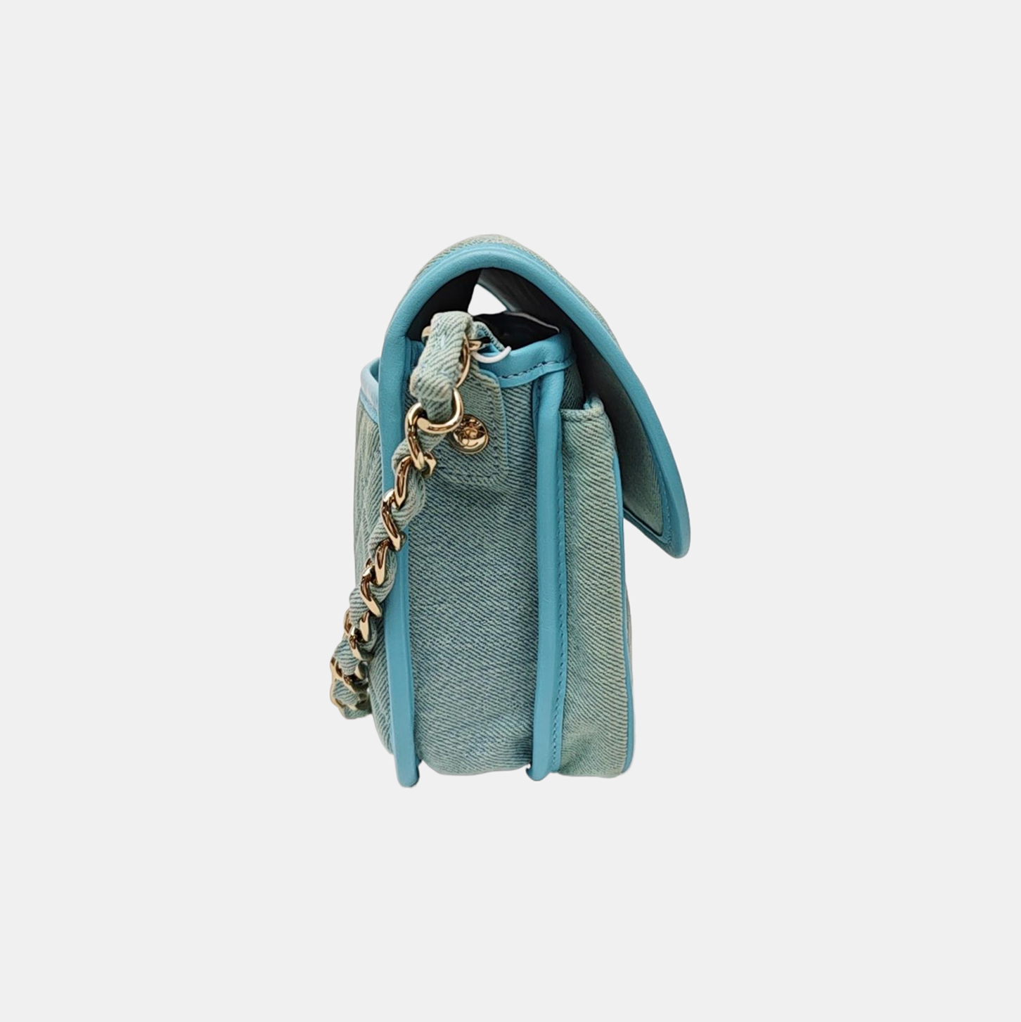 Quilted Denim Shoulder Bag Blue