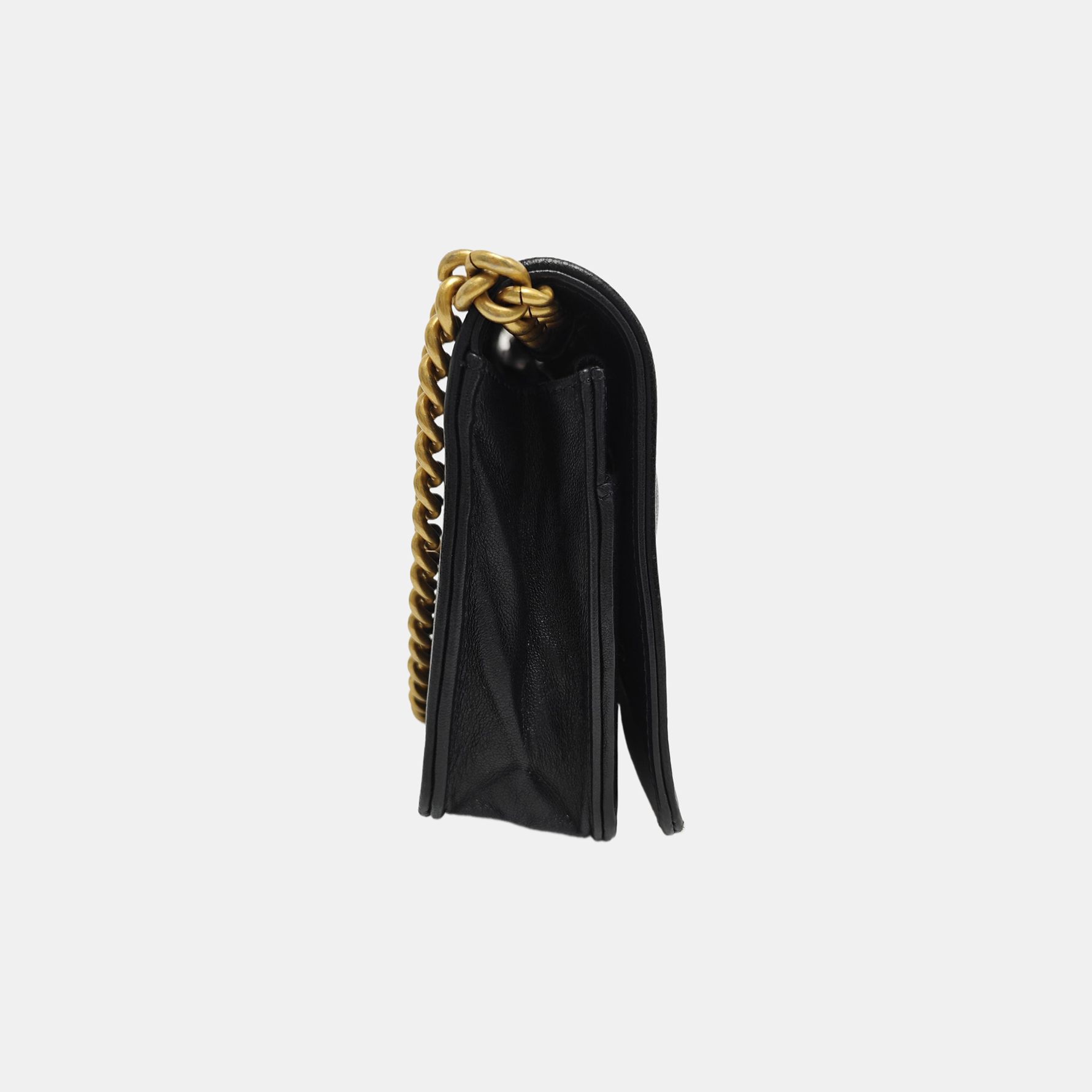 BOY CHANEL Mini Quilted Calfskin Black