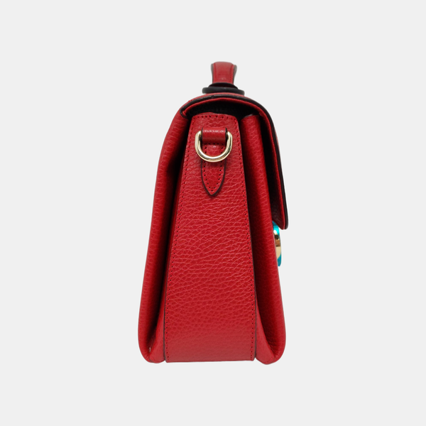 Interlocking G Large Calfskin Red