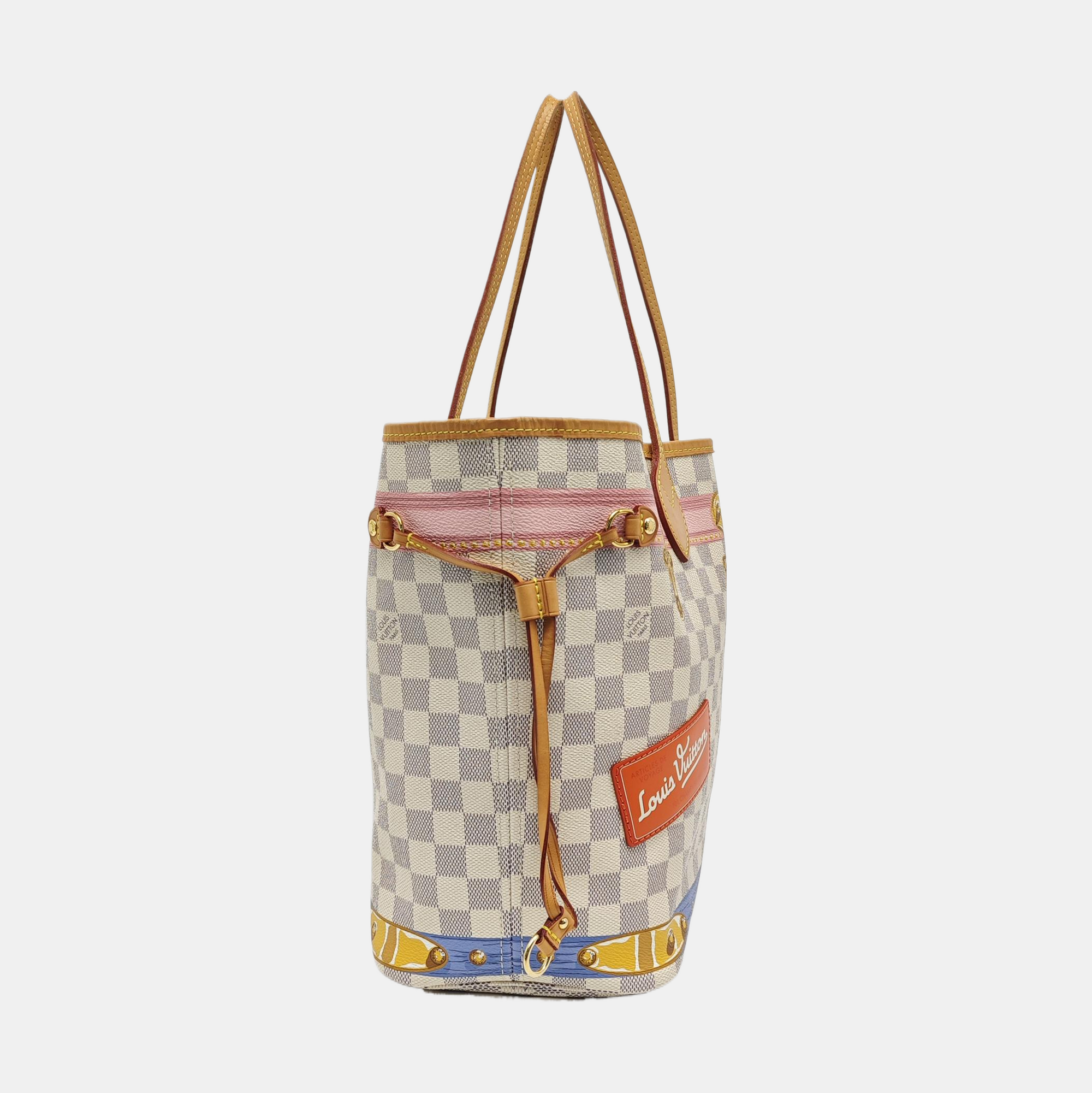 NEVERFULL MM Damier Azur Coated Canvas White