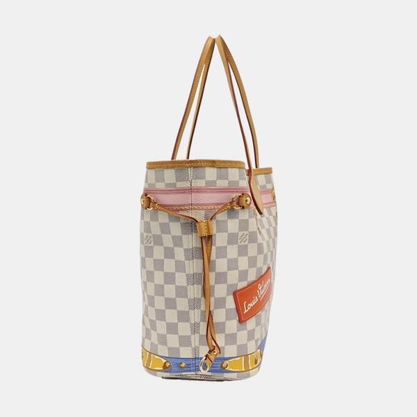 NEVERFULL MM Damier Azur Coated Canvas White
