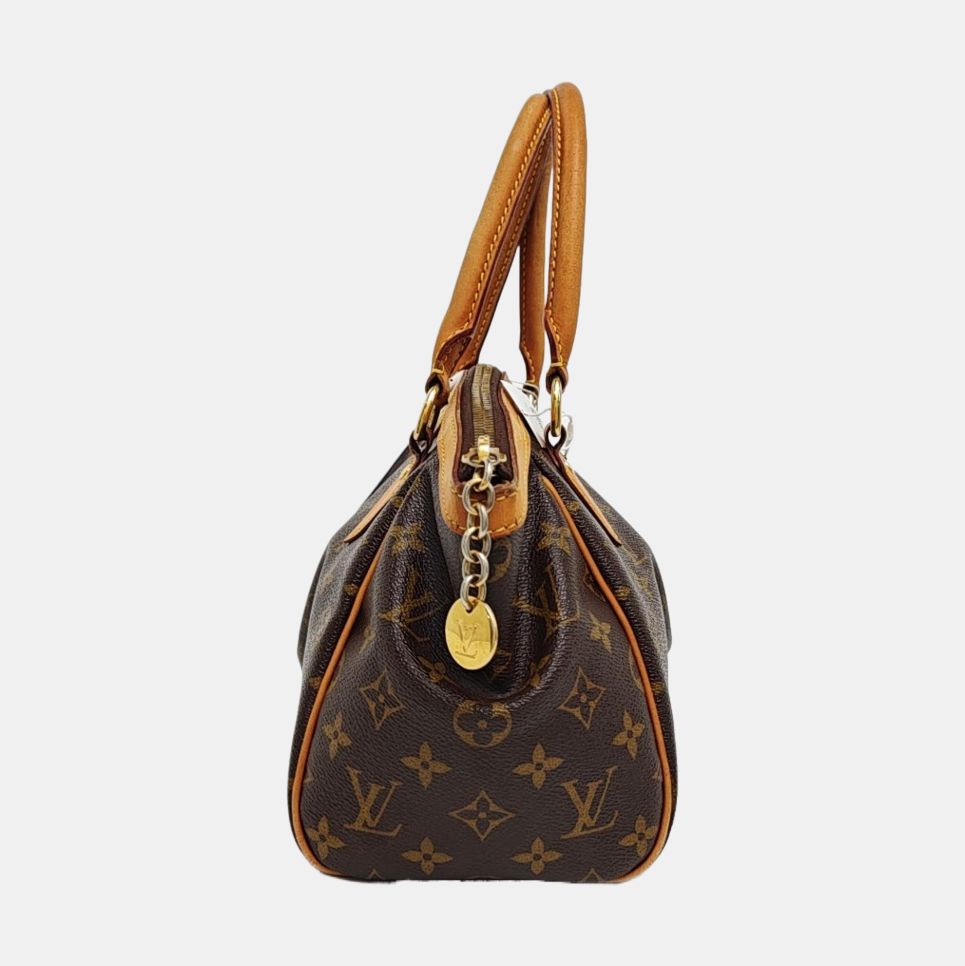 Monogram Coated Canvas Top Handle Bag Brown
