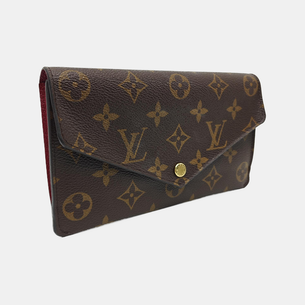 SARAH Monogram Coated Canvas Brown Wallet