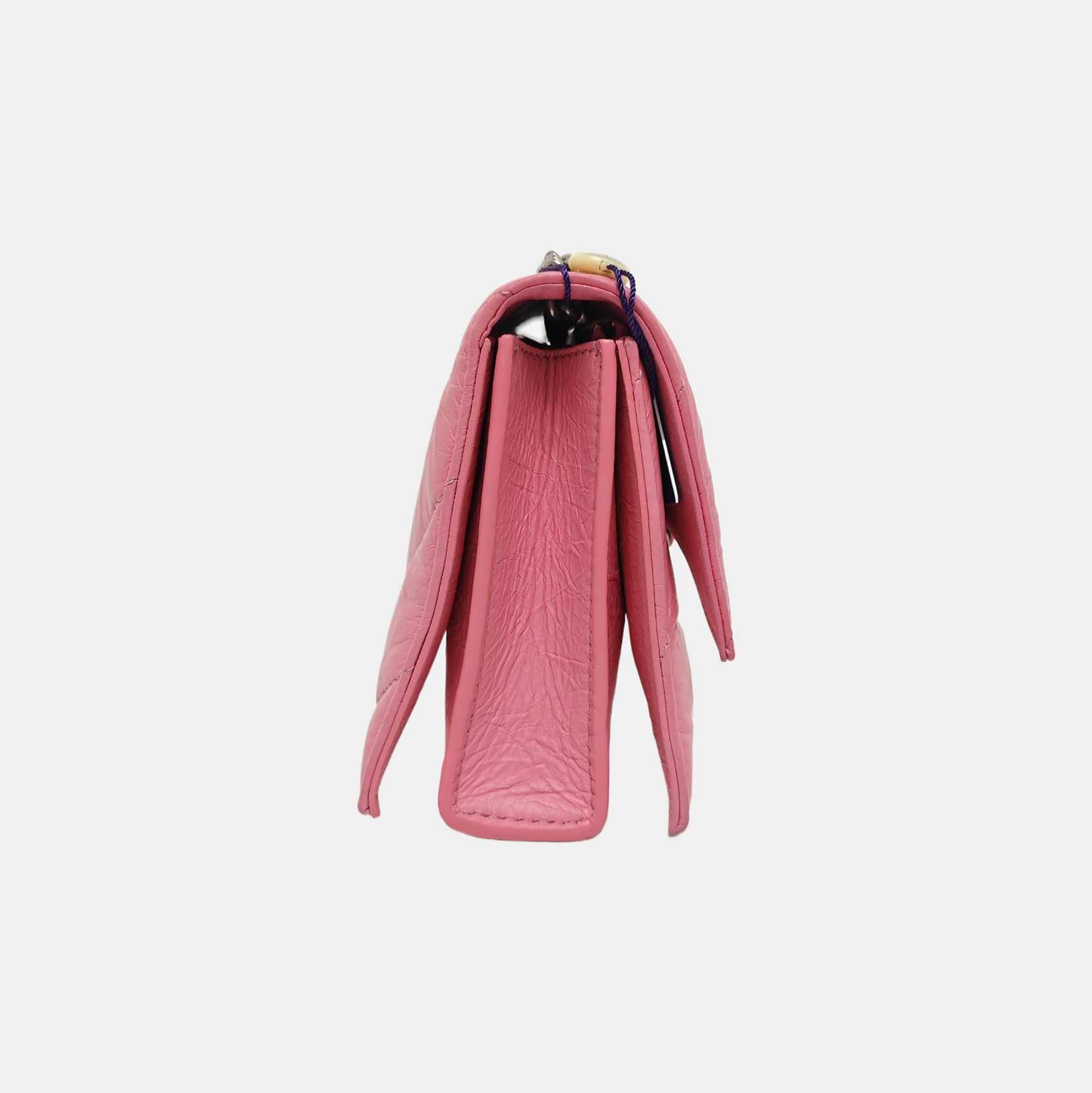Hourglass Wallet On Chain Small Quilted Calfskin Pink