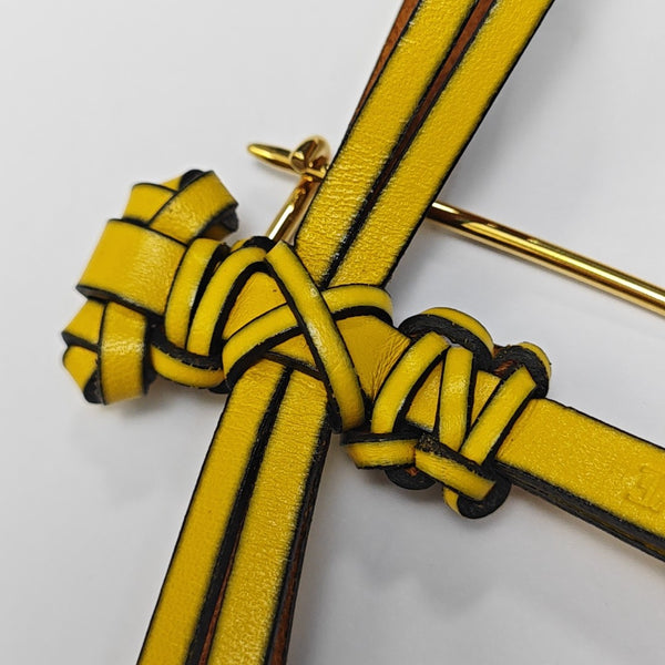 Leather Yellow Brooch