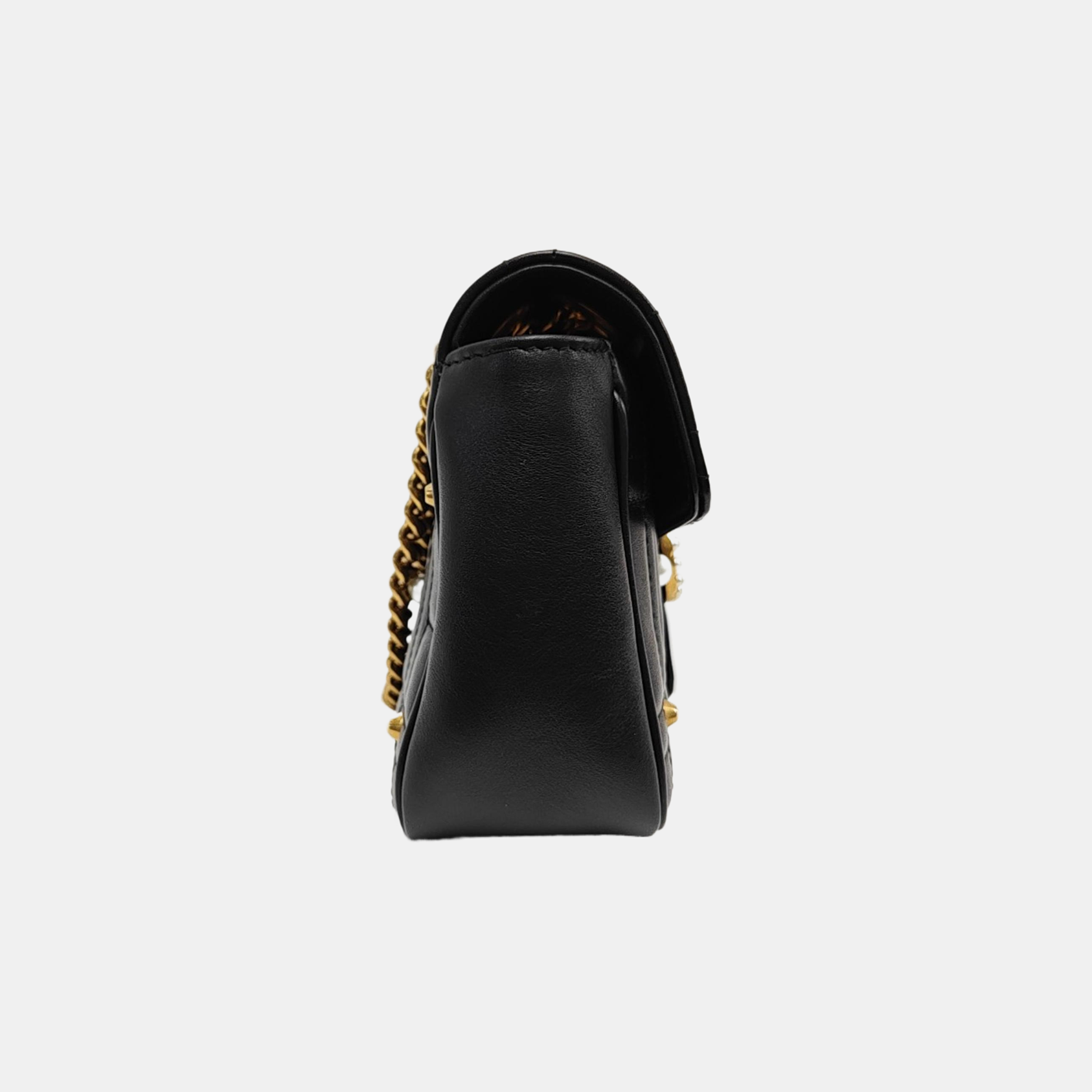 GG Marmont Medium Quilted Calfskin Black
