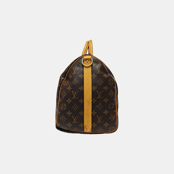 KEEPALL 45 Monogram Coated Canvas Brown