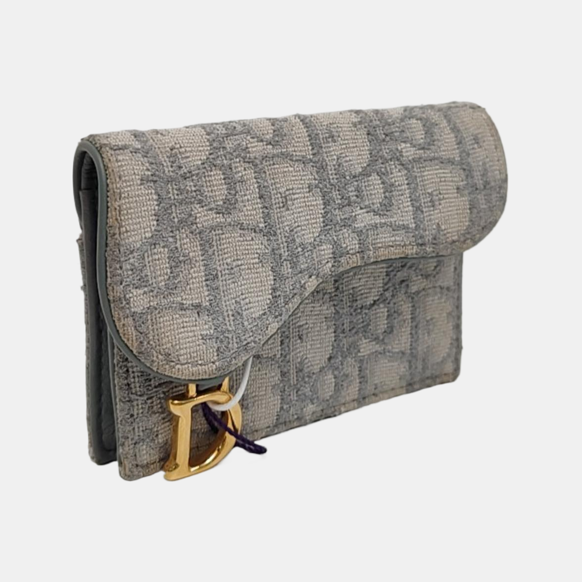 Authenticated pre-owned  Saddle Oblique Canvas Gray Wallet - Wallet at Looply