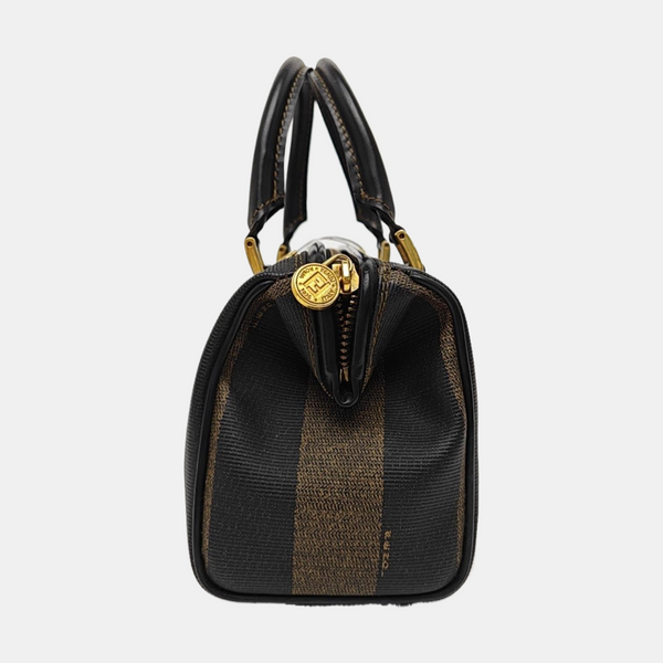 Coated Canvas Shoulder Bag Brown