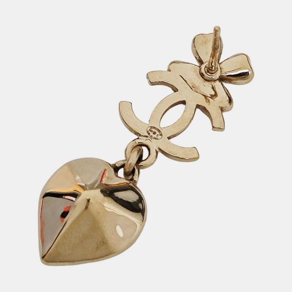 CC Logo Metal Gold Stud Earrings