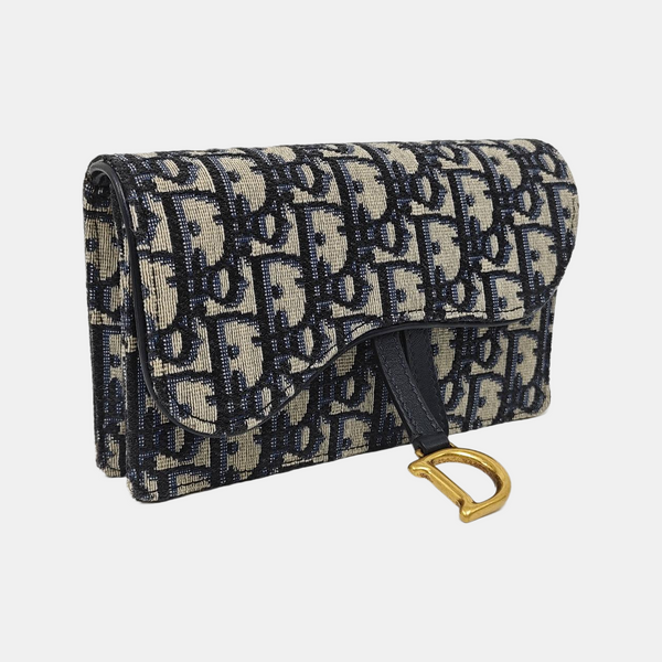 Saddle Mini Oblique Canvas Blue