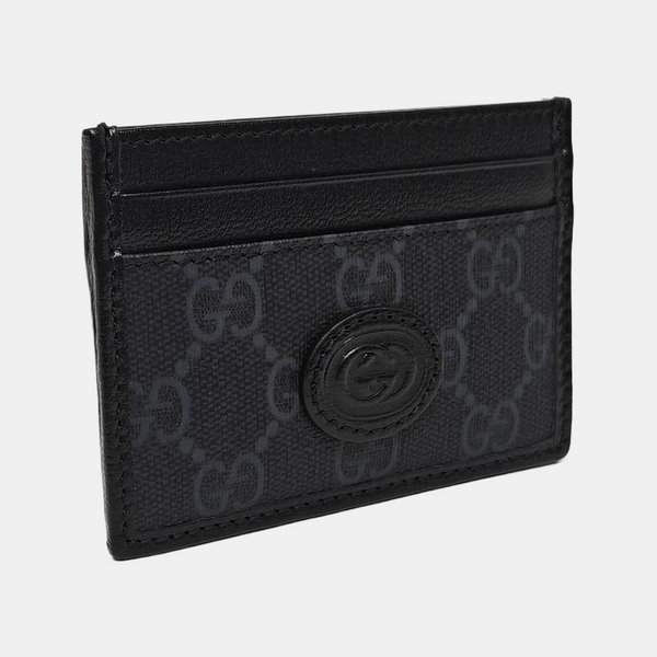 Coated Canvas Card Holder Black