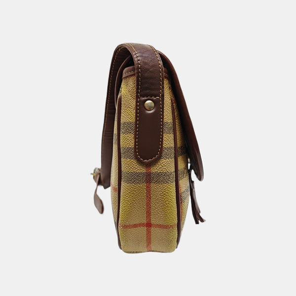 Coated Canvas Shoulder Bag Beige