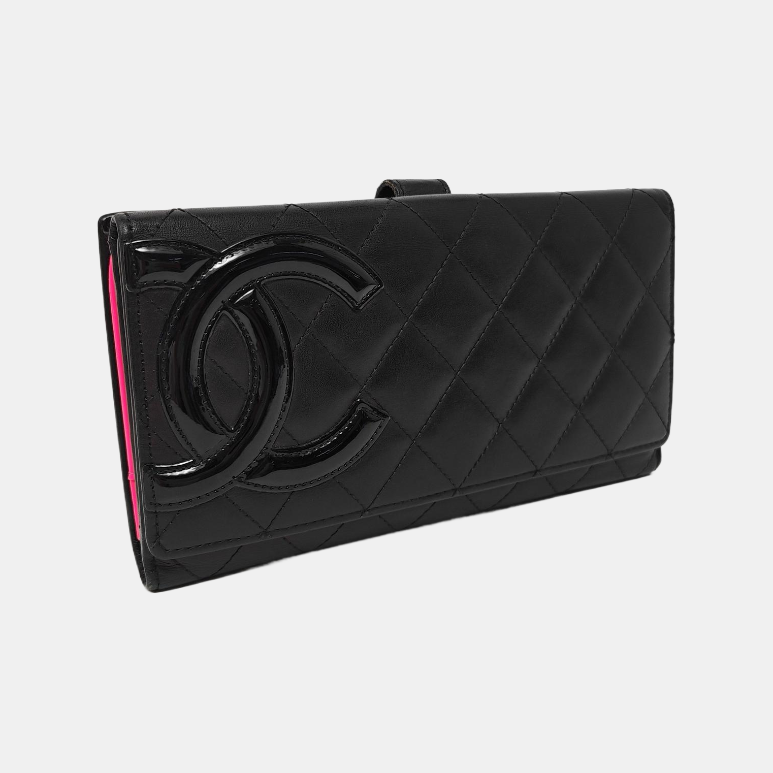 CAMBON Quilted Calfskin Black Wallet