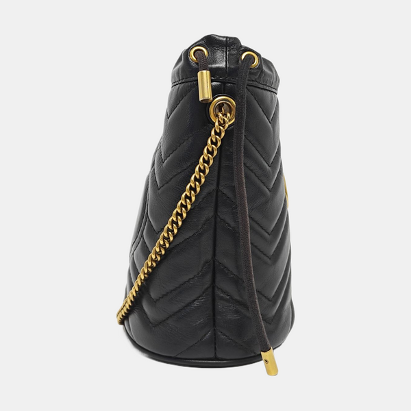 GG Marmont Mini Quilted Calfskin Black