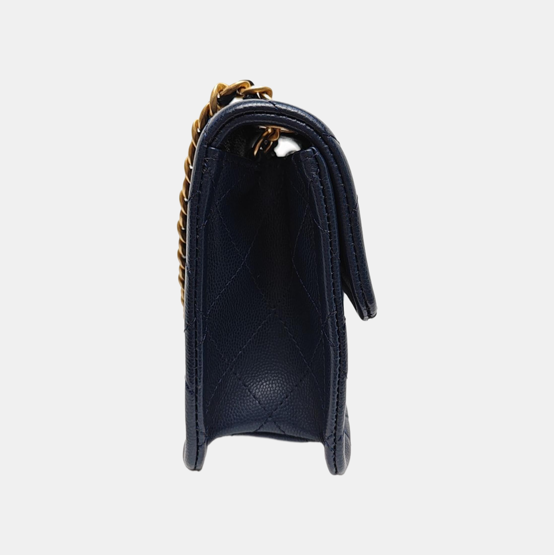 Quilted Grained Calfskin Blue