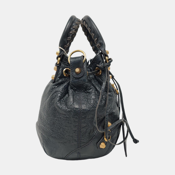 Pompon Bag Calfskin Gray