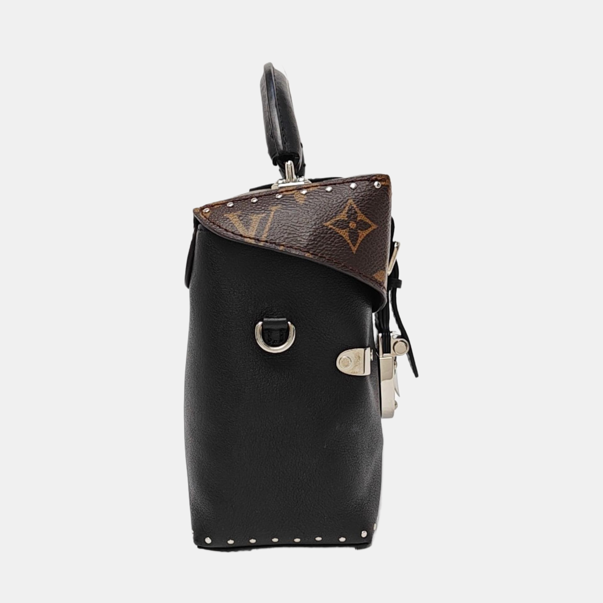 Monogram Calfskin Shoulder Bag Black