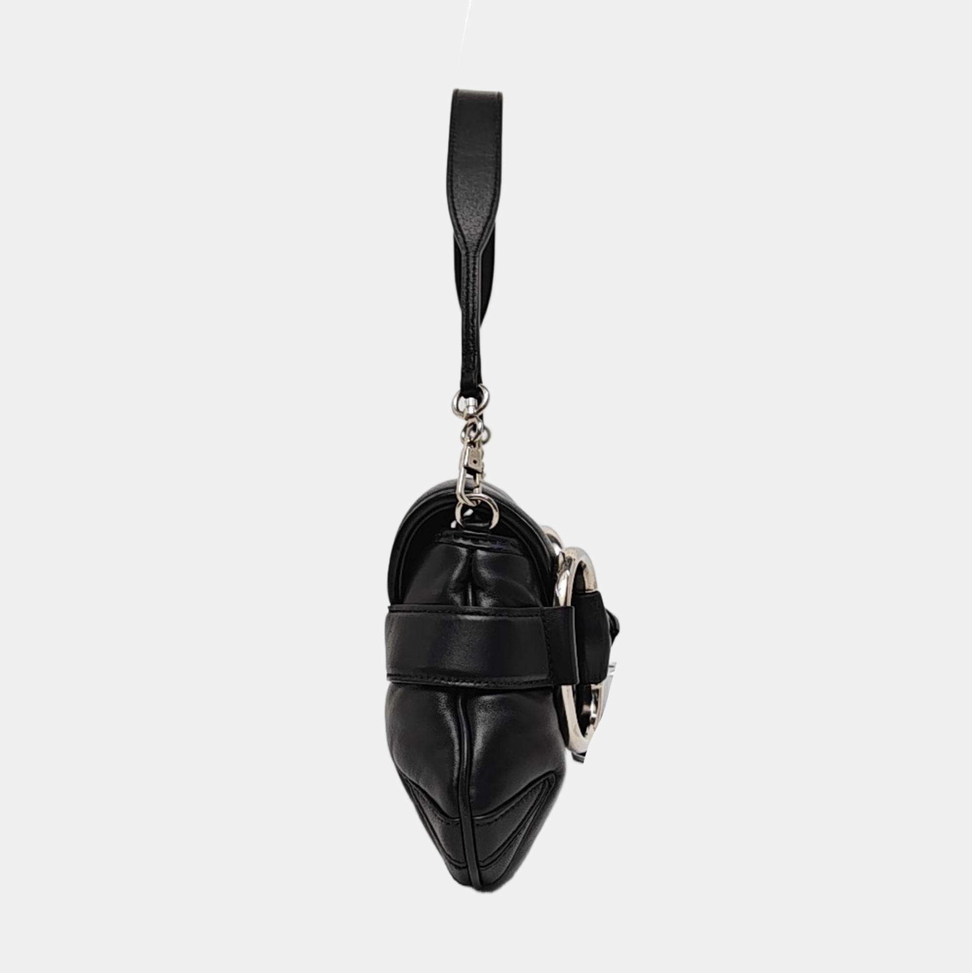 Horsebit Chain Medium Quilted Lambskin Black