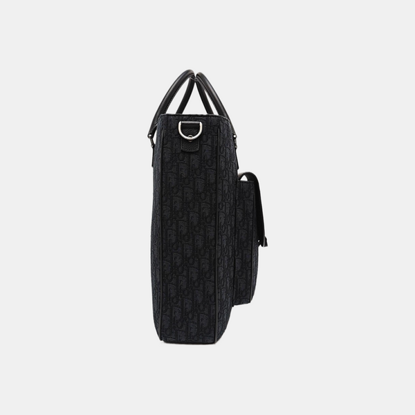 Saddle Medium Oblique Canvas Black
