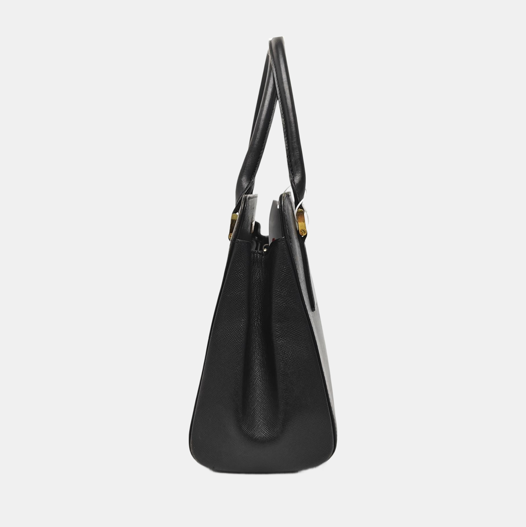 Calfskin Top Handle Bag Black