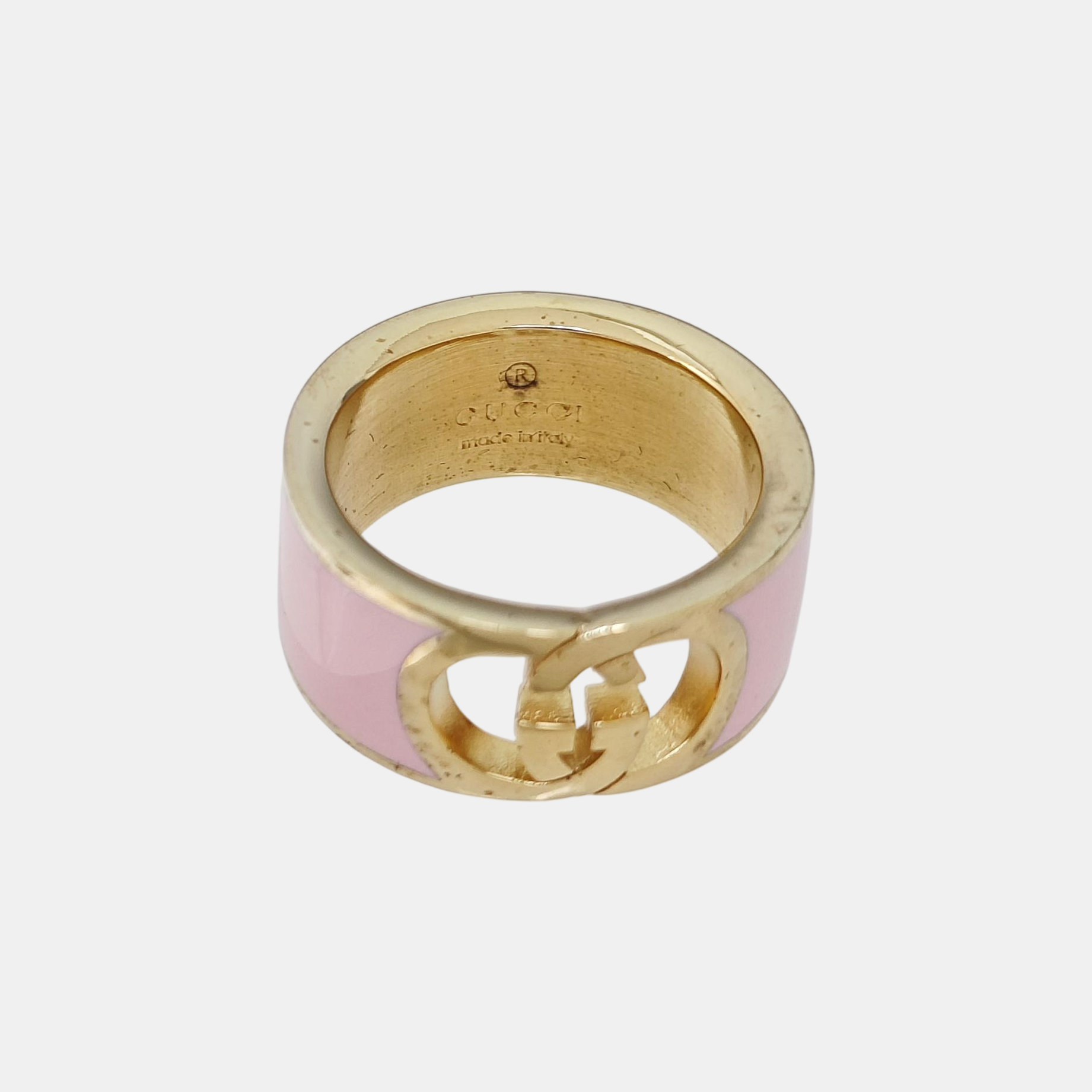 Interlocking G Metal Red Ring EU 56
