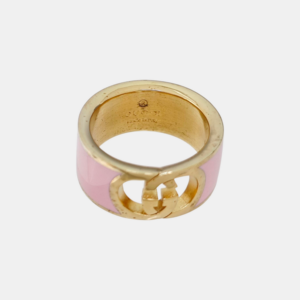 Interlocking G Metal Red Ring EU 56
