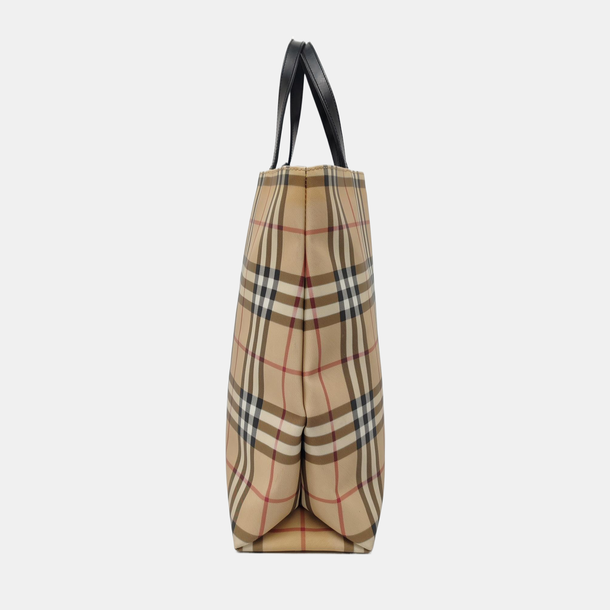 Coated Canvas Top Handle Bag Beige