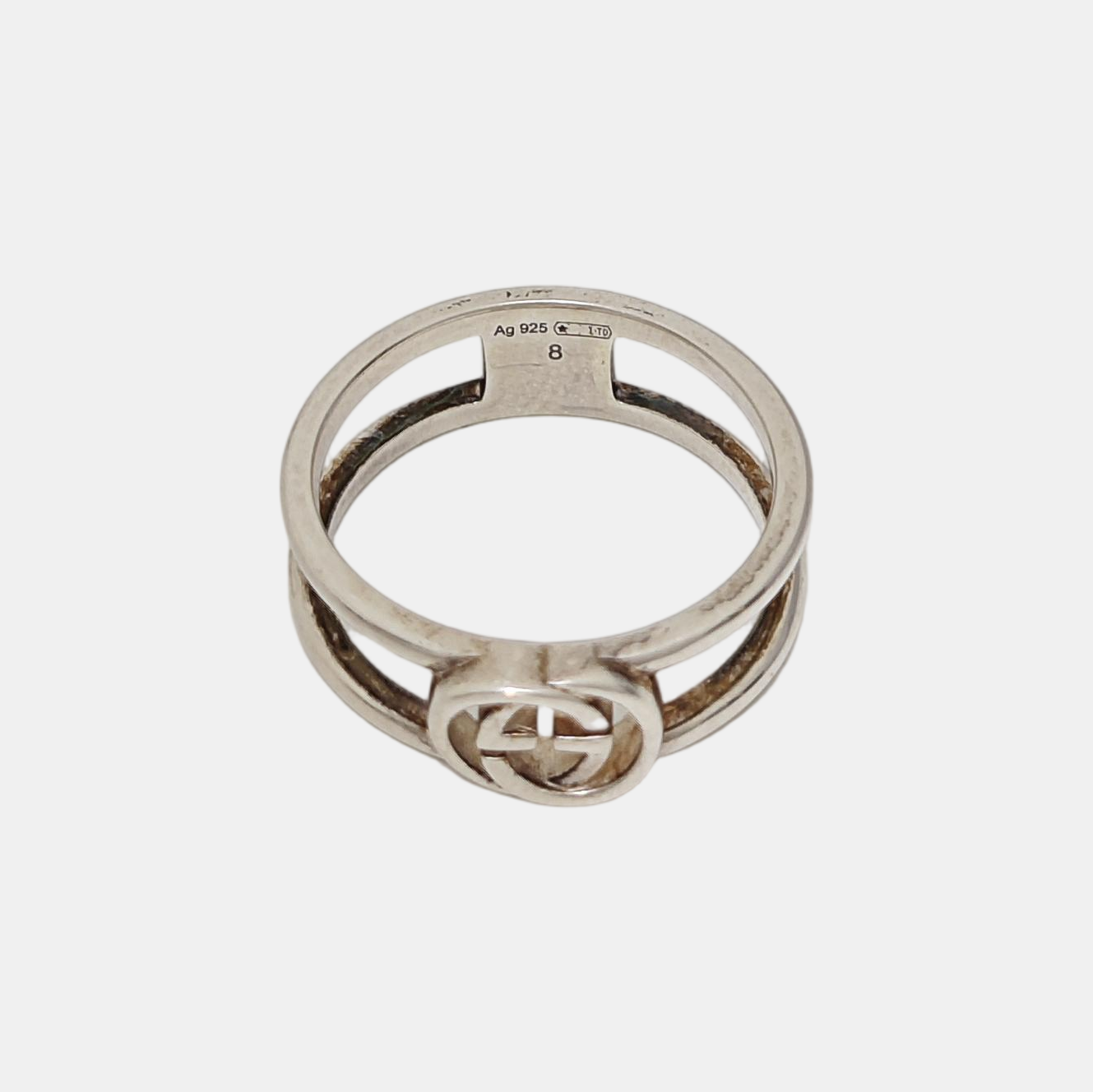 Interlocking G 925 Sterling Silver Ring HK 8