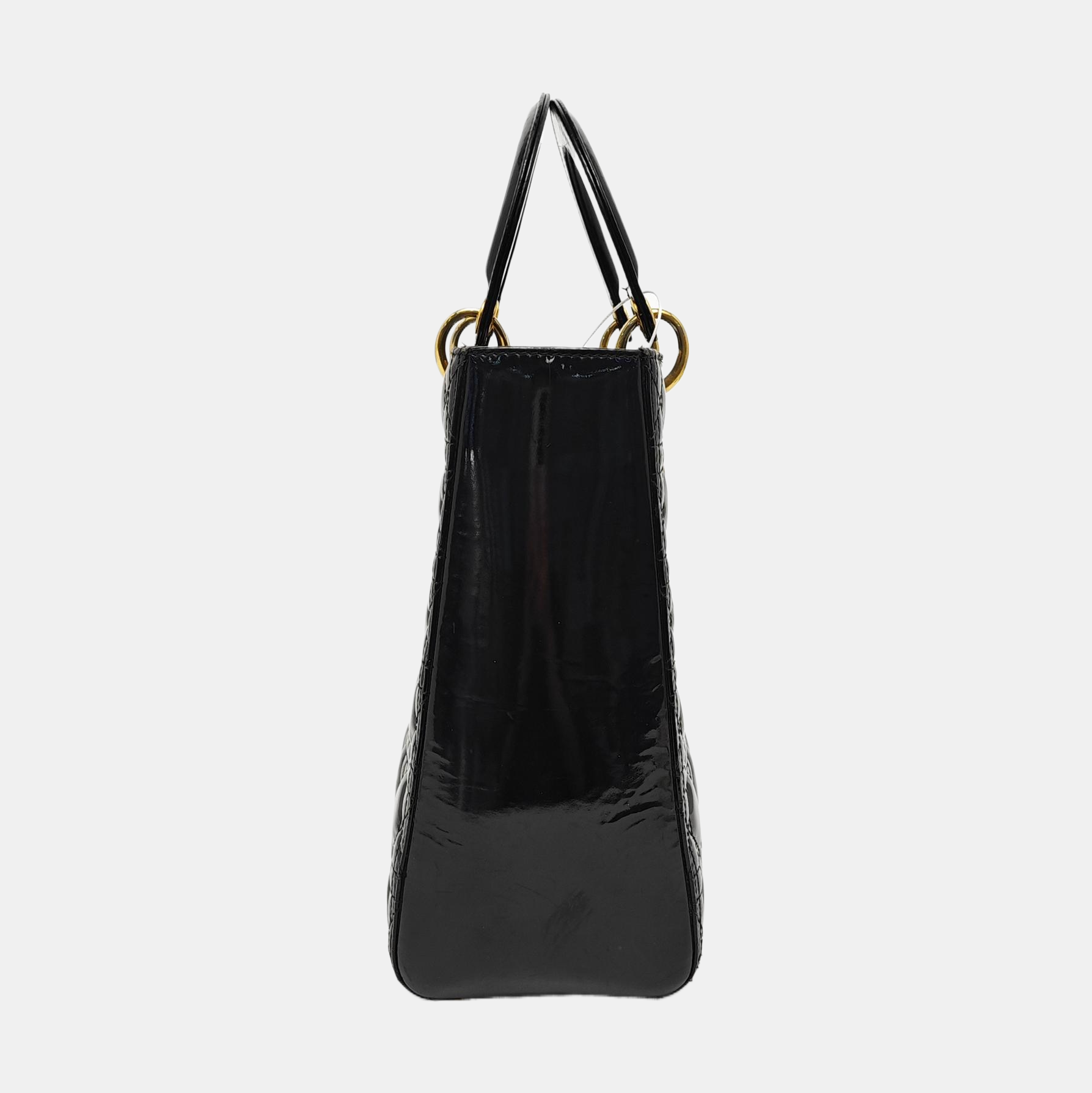 Lady Dior Large Patent Leather Black