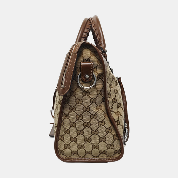 The Hacker Project Medium Monogram Canvas Beige