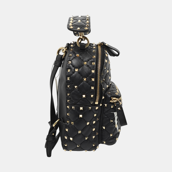 Spike Up Quilted Lambskin Black