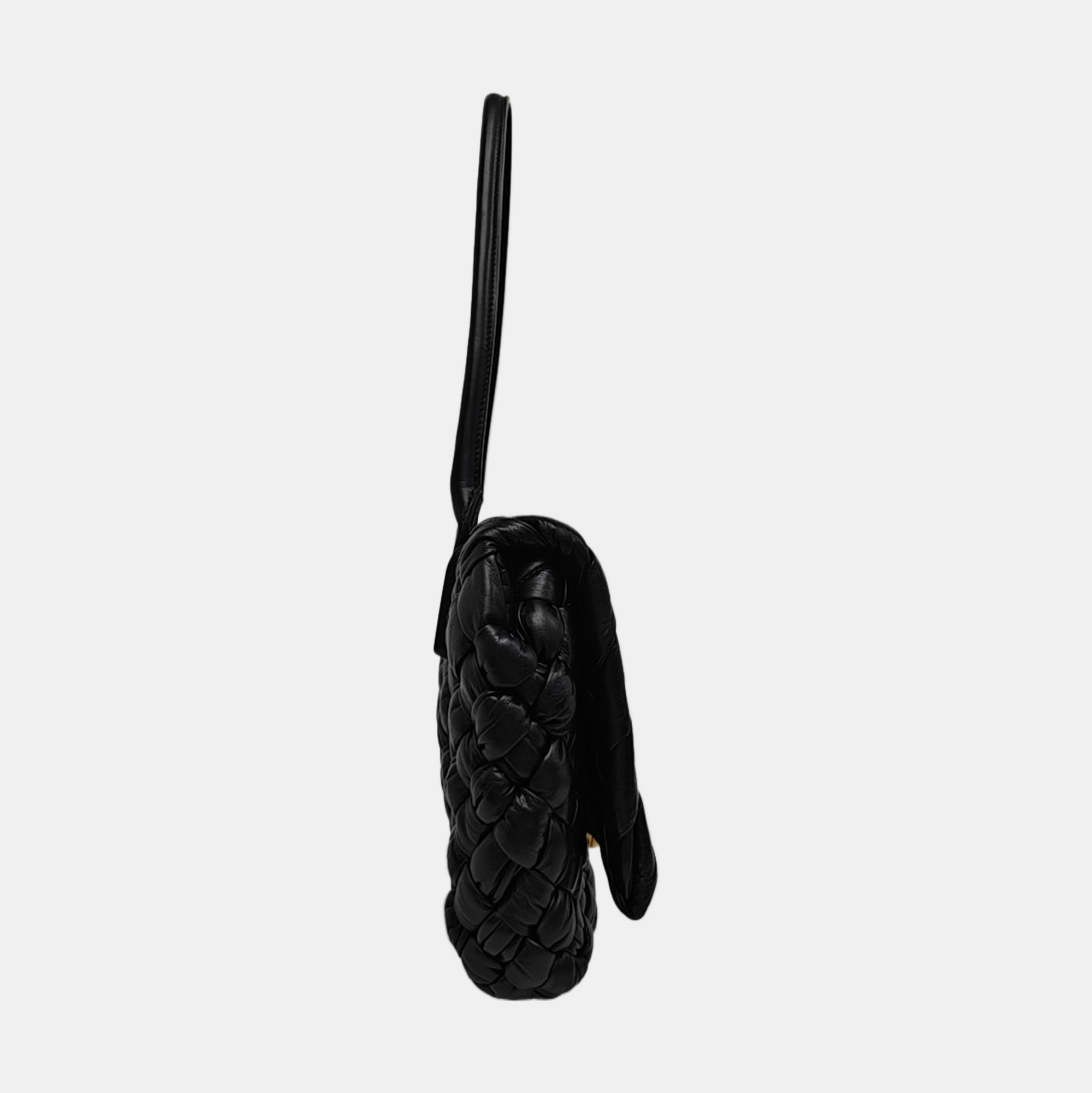 Calfskin Top Handle Bag Black