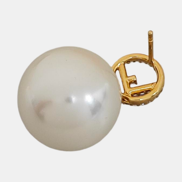 F Is Metal Gold Stud Earrings