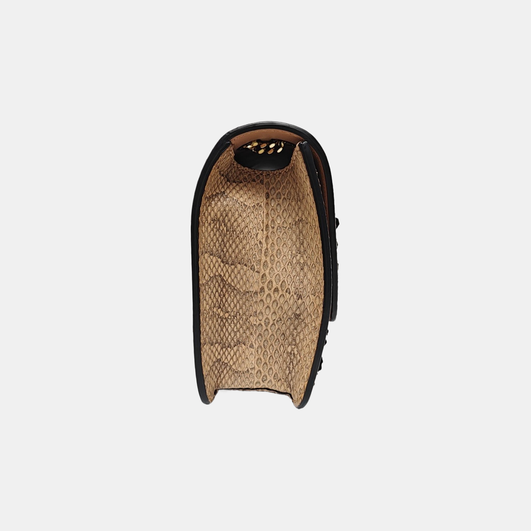 Python Crossbody Bag Beige