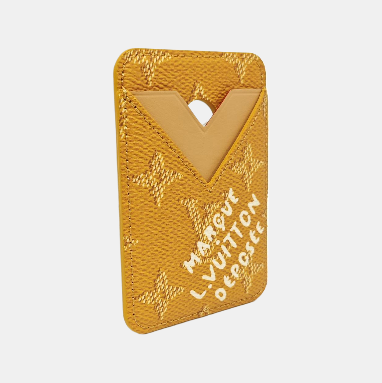 Monogram Coated Canvas Card Holder Yellow