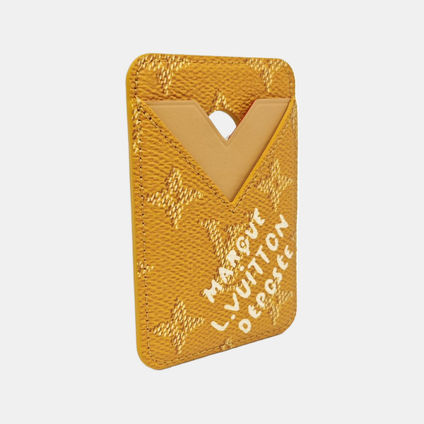 Monogram Coated Canvas Card Holder Yellow