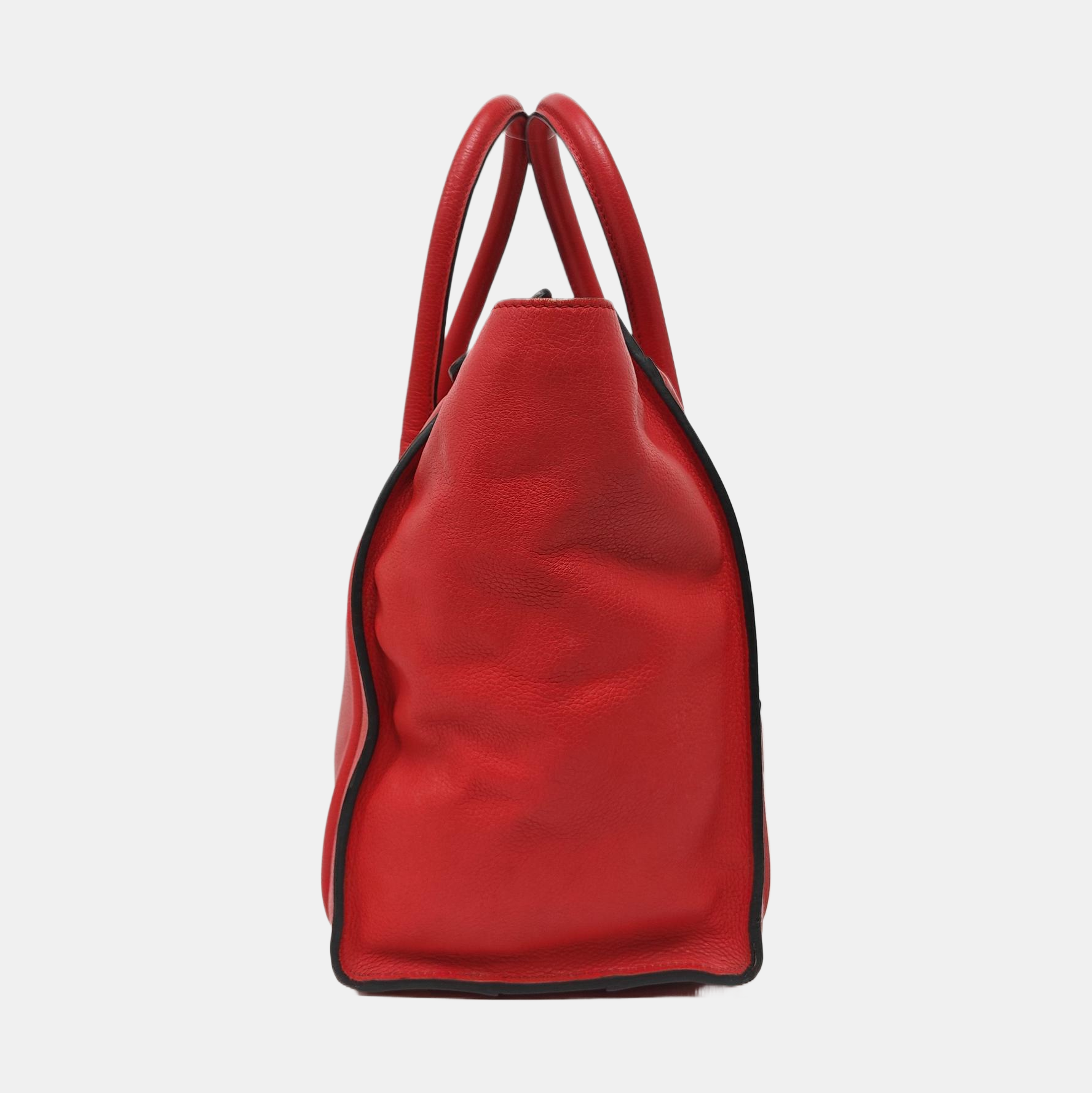 Authenticated pre-owned  LUGGAGE Mini Calfskin Red - Tote Bag at Looply