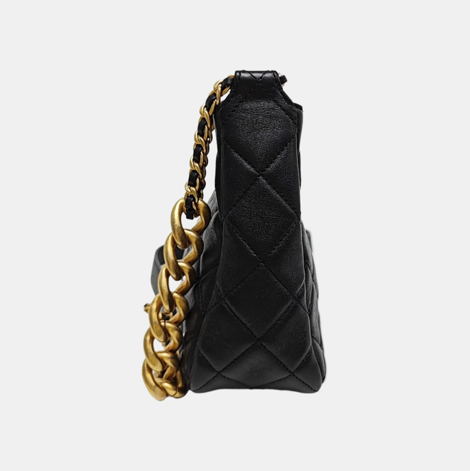 Quilted Lambskin Shoulder Bag Black