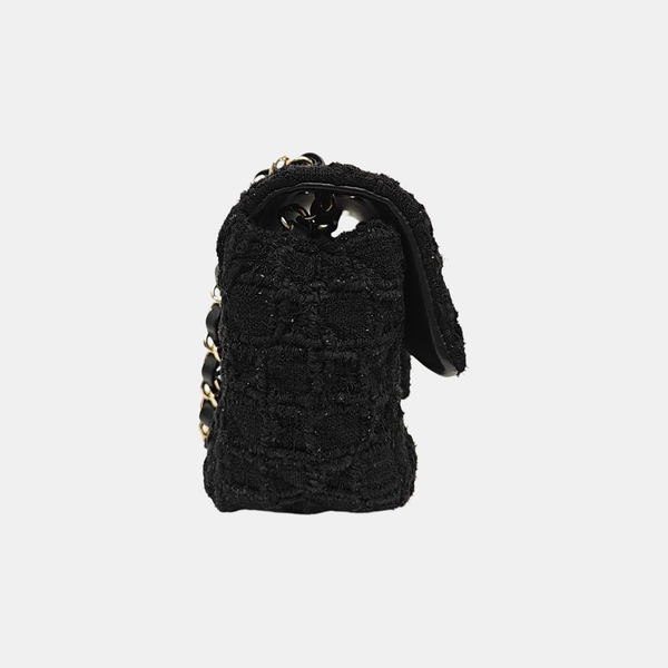 CLASSIC FLAP Mini Quilted Fabric Black