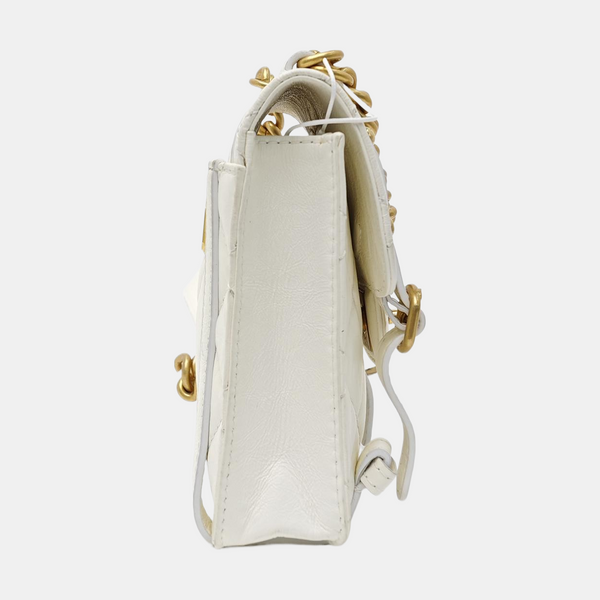 Quilted Calfskin Shoulder Bag Mini White
