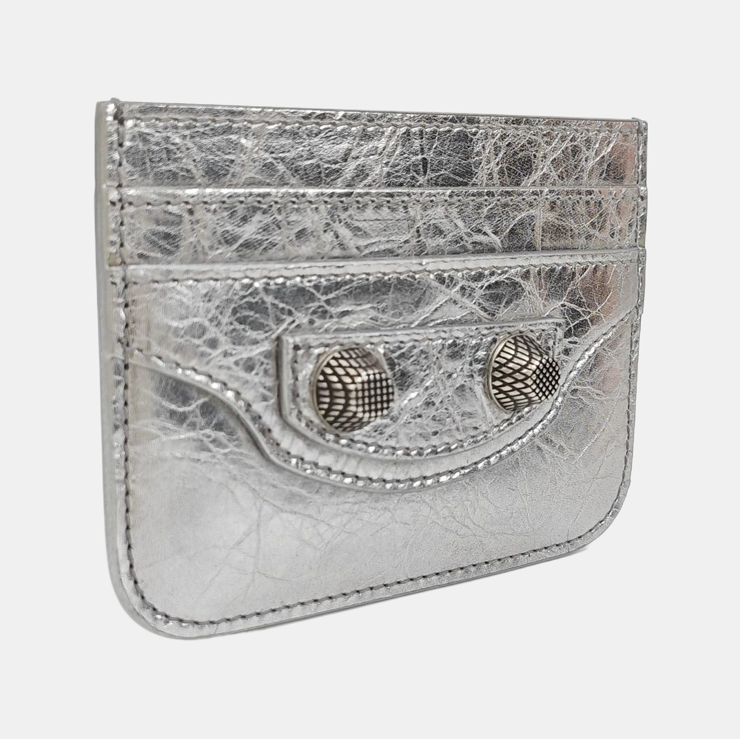 Le Cagole Lambskin Silver Card Holder