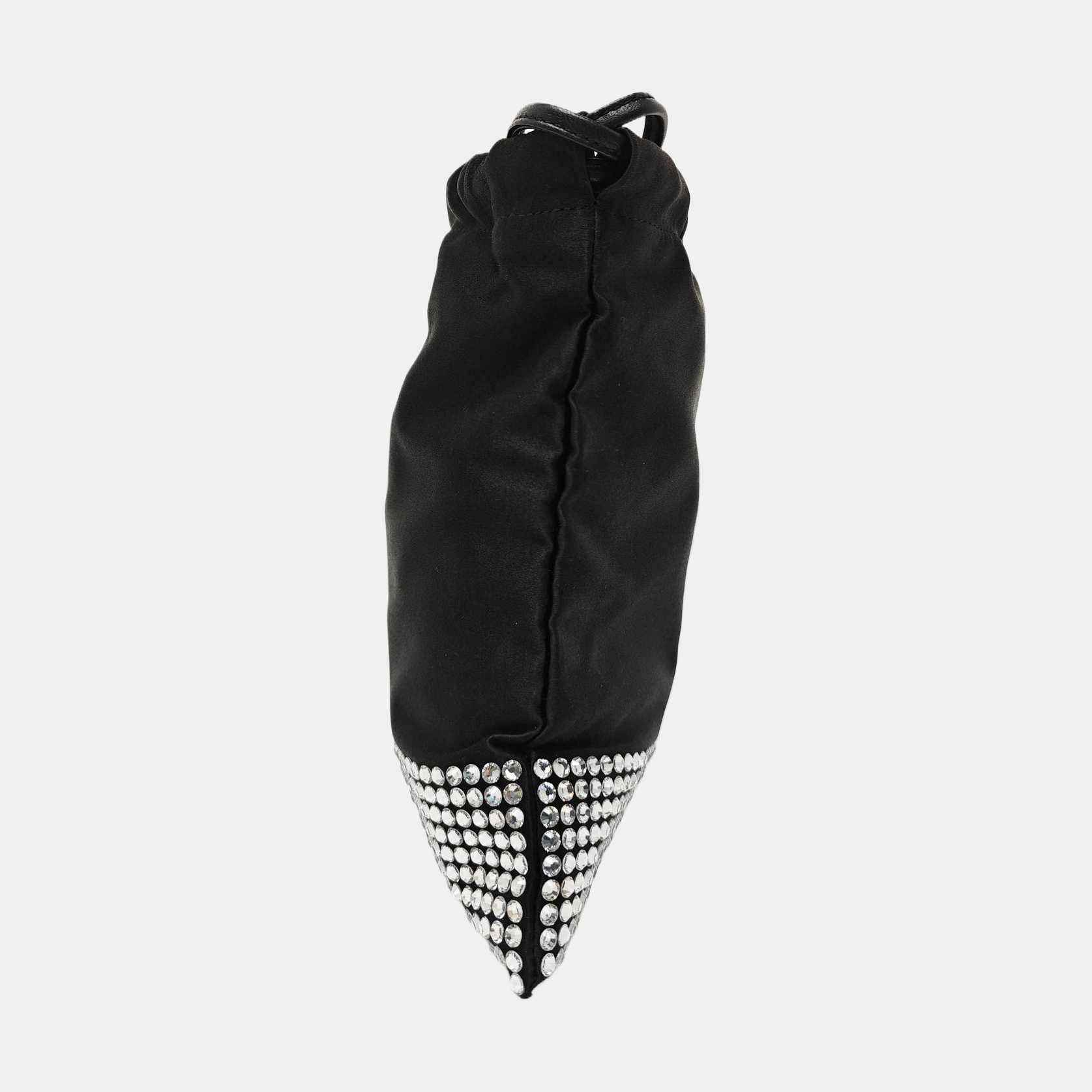 Silk Satin Shoulder Bag Black