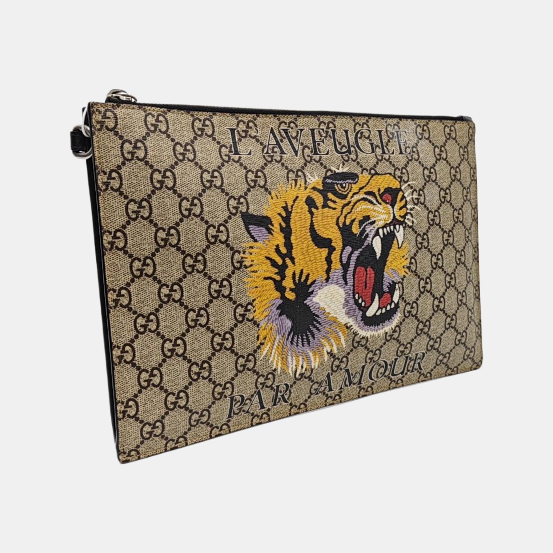 GG Supreme Monogram Coated Canvas Brown