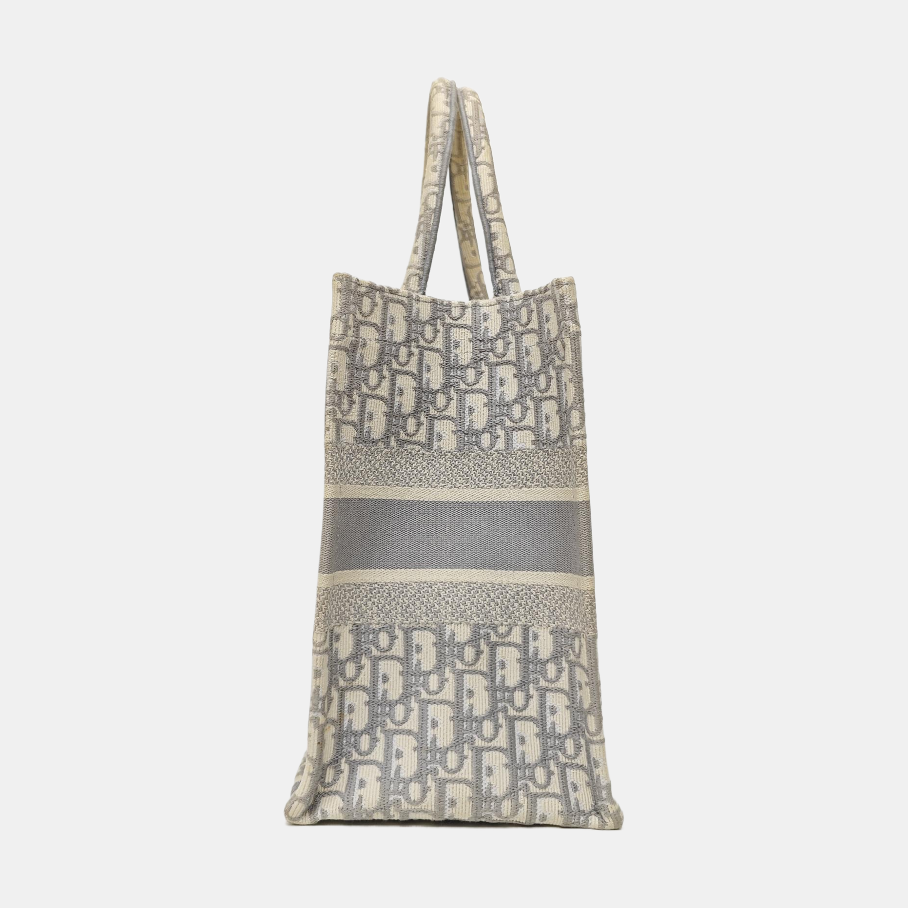 Book Tote Medium Oblique Canvas White