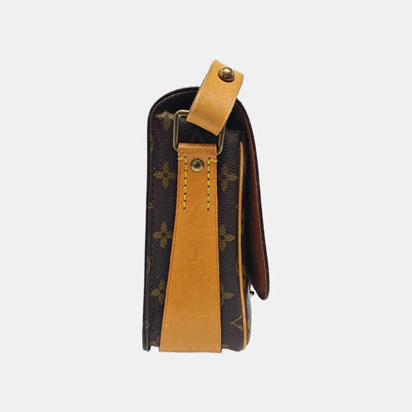 CARTOUCHIERE MM Monogram Coated Canvas Brown