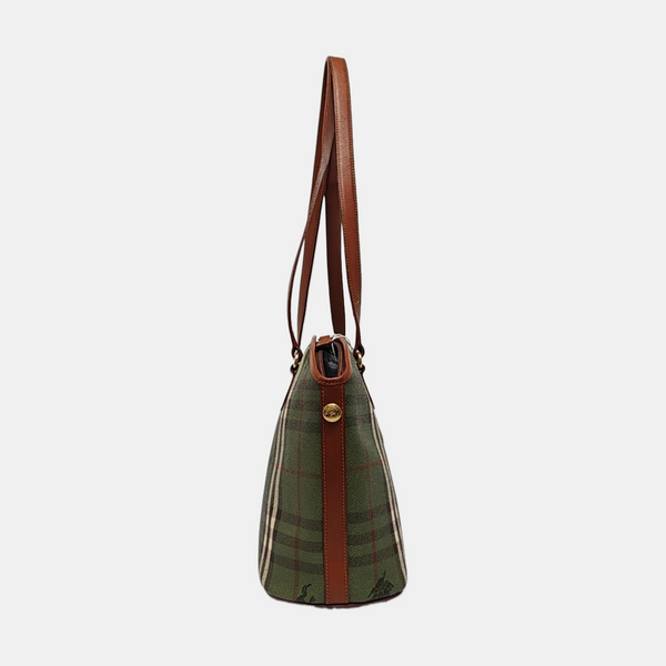 Coated Canvas Shoulder Bag Green